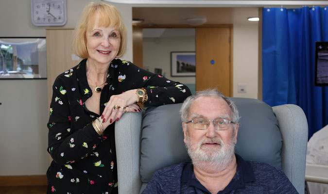 Kit and his wife Helen sat together in St Helena Hospice.